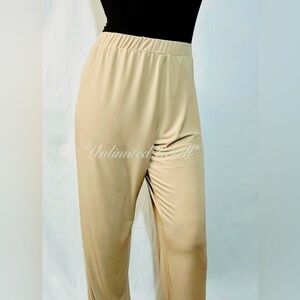 Susan Graver Tan Track Pants with Relaxed Fit